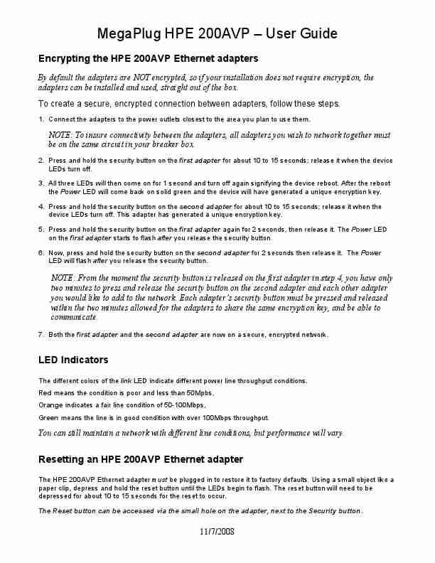 Actiontec electronic Network Card HPE 200AVP-page_pdf